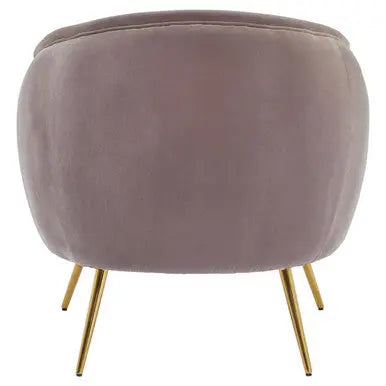 Mink Velvet Curved Accent Chair | Manhattan