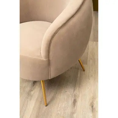Mink Velvet Curved Accent Chair | Manhattan