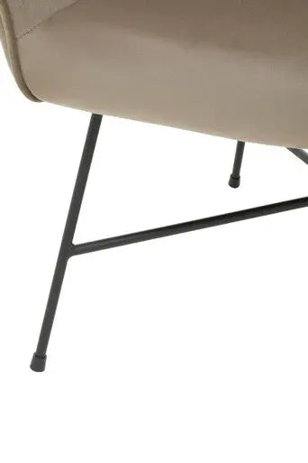 Mink Velvet Curved Accent Chair | Stockholm