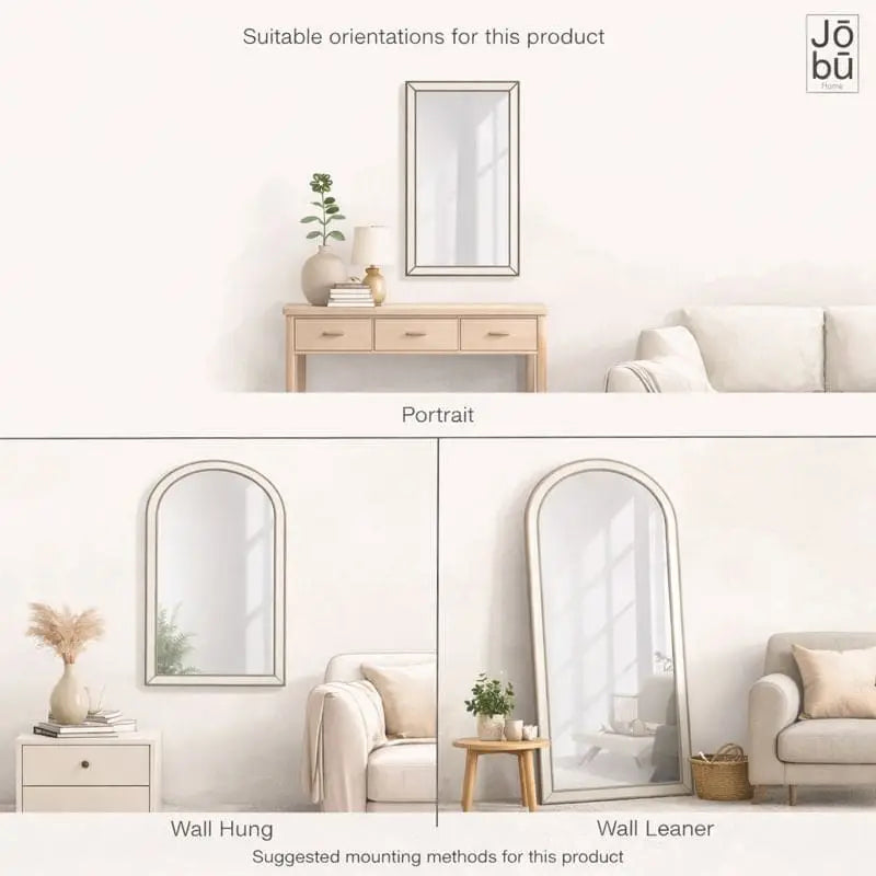 Mio - Black Metal Arched Window Mirror - 95cm x 120cm