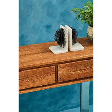 Mirano Set Of Two Black Finish Starburst Bookends