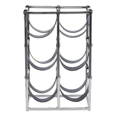Mixology Six Bottle Sling Wine Rack In Silver Finish