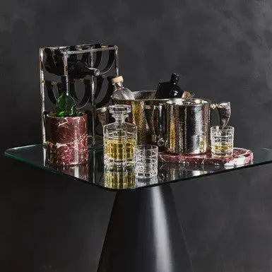 Mixology Six Bottle Sling Wine Rack In Silver Finish