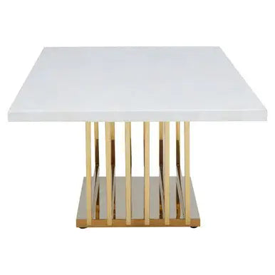 Moda Ivory Marble Effect Coffee Table with Gold Finish Base