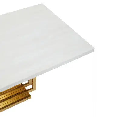 Moda Ivory Marble Effect Coffee Table with Gold Finish Base