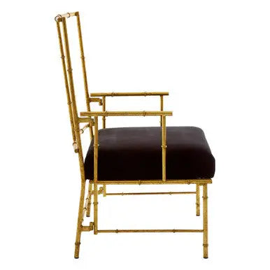 Monroe Gold and Black Velvet Accent Chair