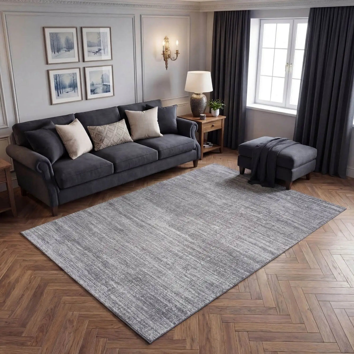 Montana Abstract Grey Rug | 3800G