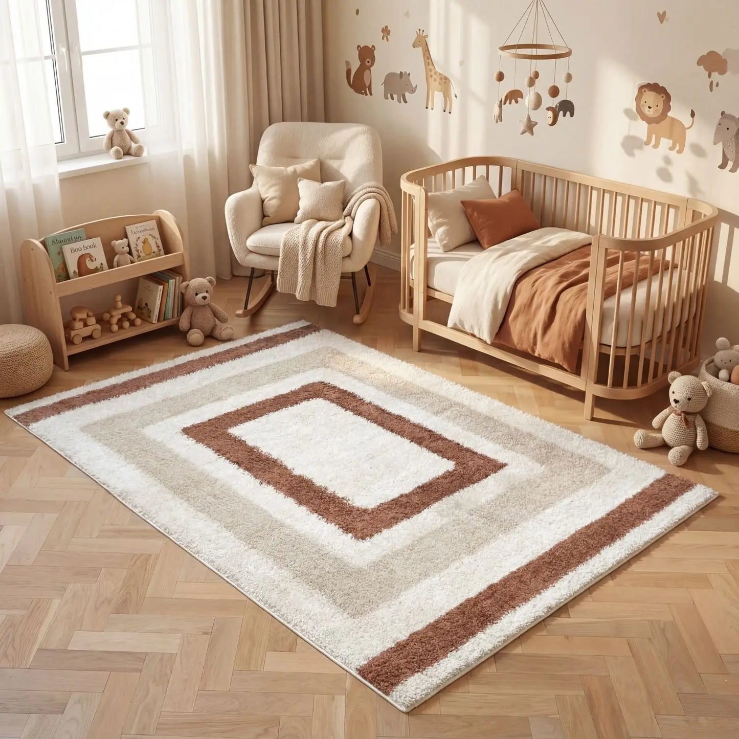 Moodi Shaggy Cream/Terra Slatefern Rug