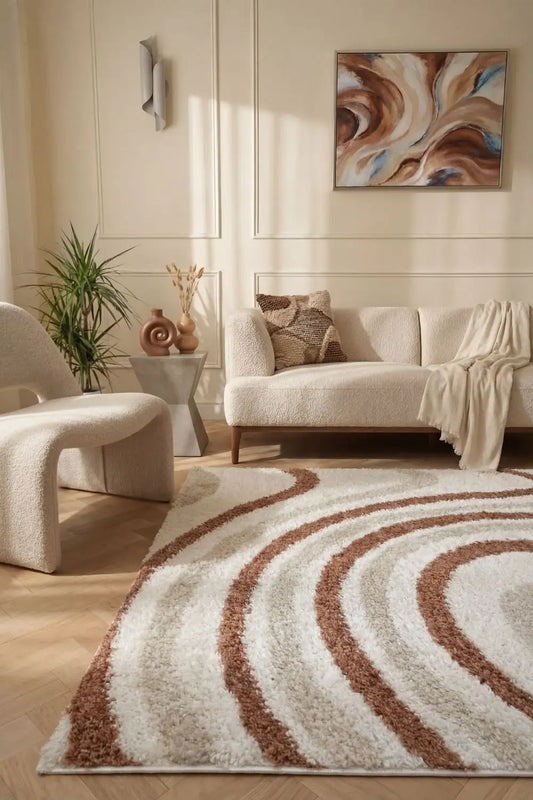 Moodi Shaggy Cream/Terra Sunhaze Rug