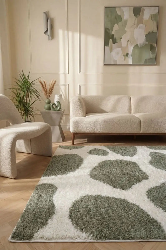 Moodi Shaggy Green Erosan Rug