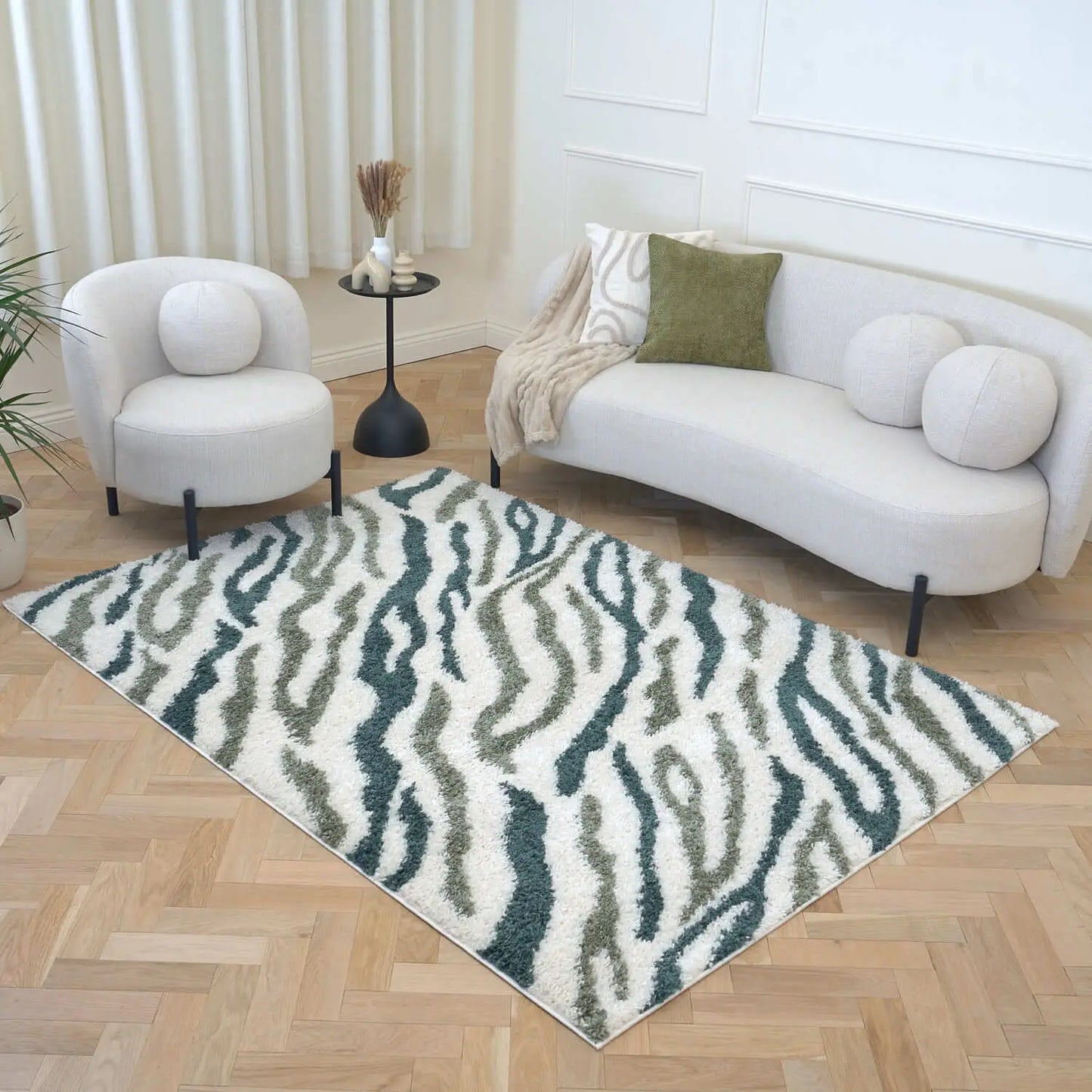 Moodi Shaggy Green Nyra Rug