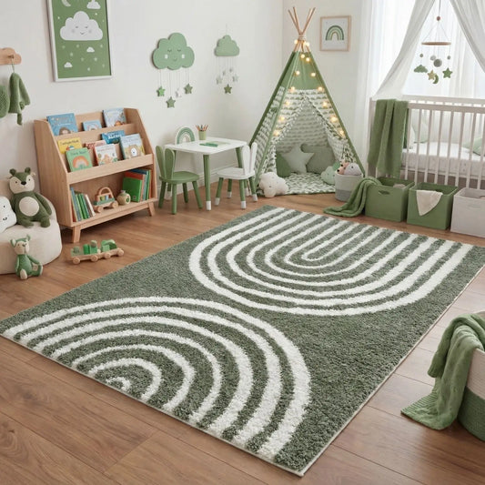 Moodi Shaggy Green Reverie Rug