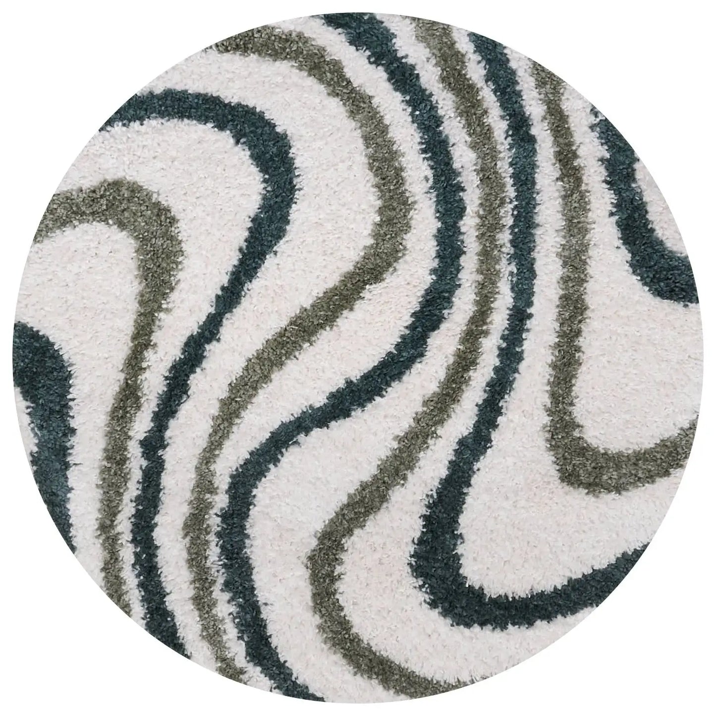 Moodi Shaggy Green Rippletide Rug