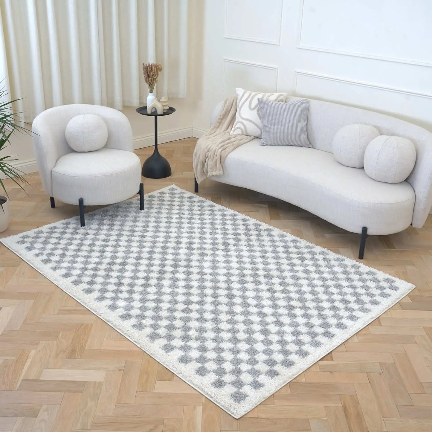 Moodi Shaggy Grey Mulberry Rug