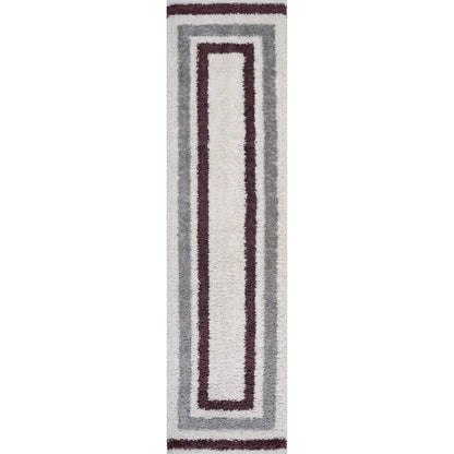 Moodi Shaggy Grey/Purple Contour Rug