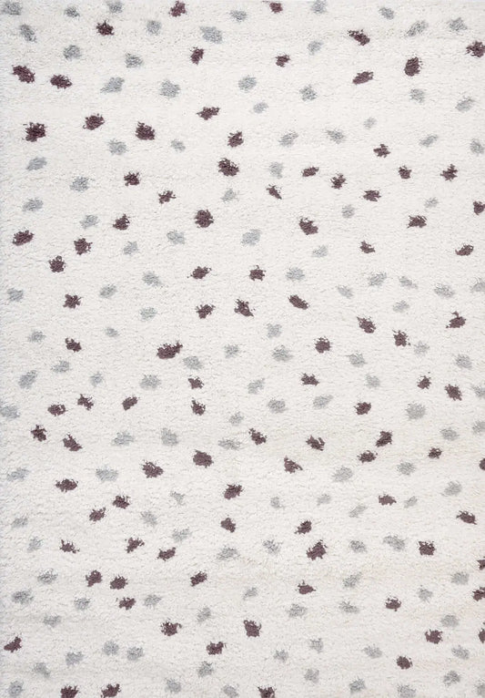 Moodi Shaggy Grey/Purple Plumetis Rug