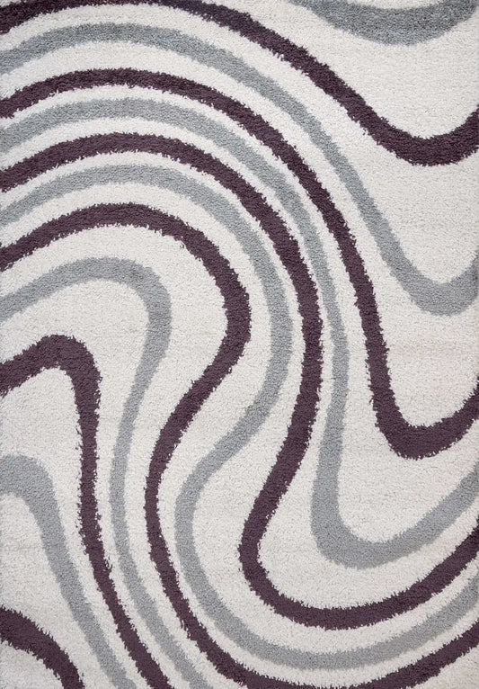 Moodi Shaggy Grey/Purple Smokeberry Rug
