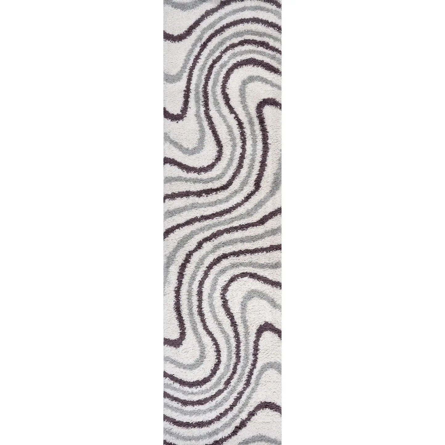 Moodi Shaggy Grey/Purple Smokeberry Rug