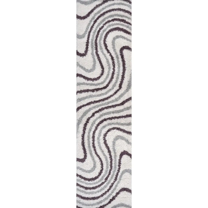 Moodi Shaggy Grey/Purple Smokeberry Rug