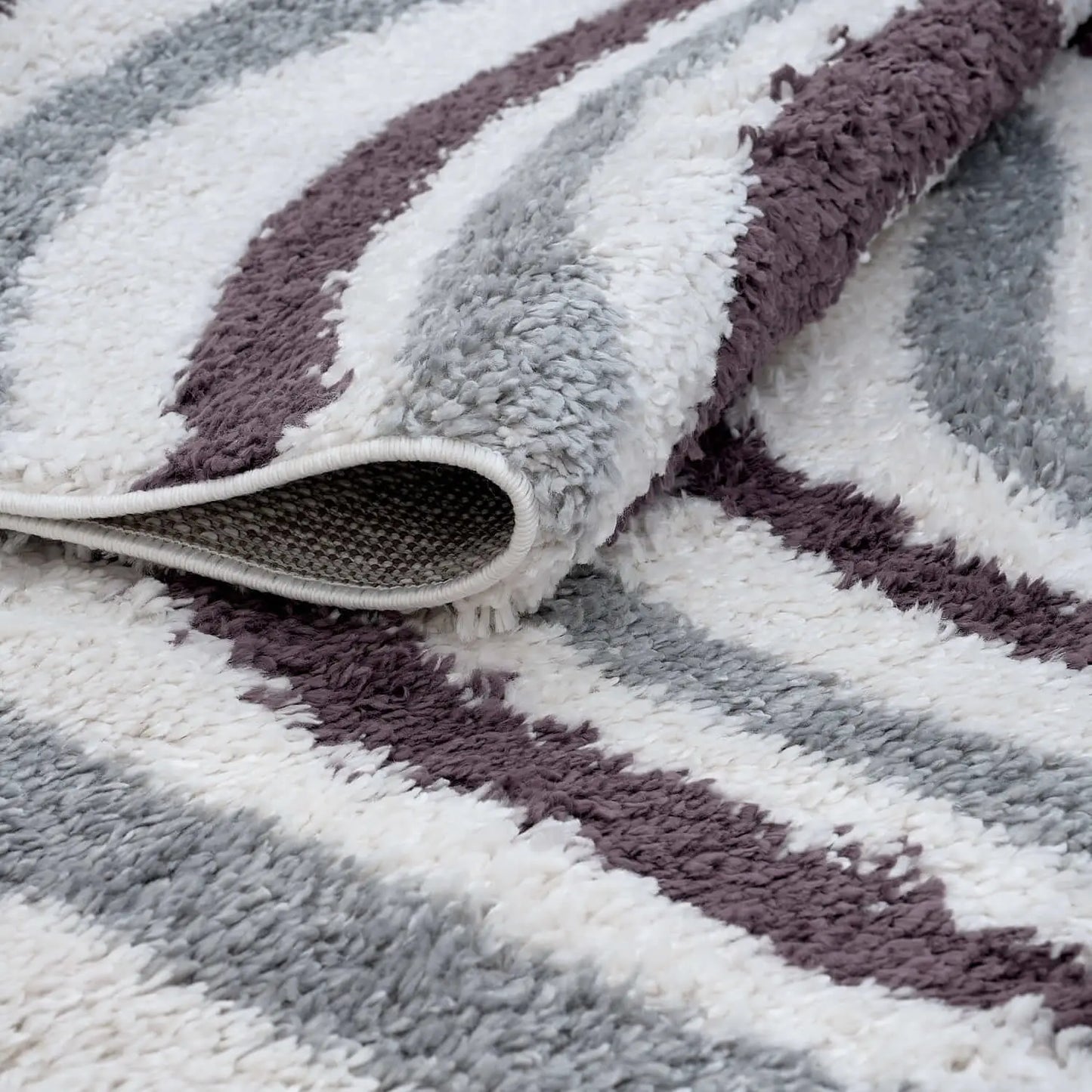 Moodi Shaggy Grey/Purple Smokeberry Rug