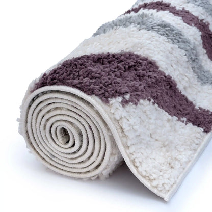 Moodi Shaggy Grey/Purple Smokeberry Rug
