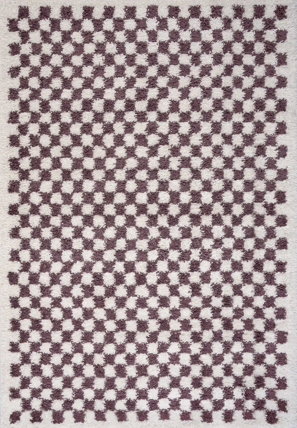 Moodi Shaggy Purple Mosscheck Rug