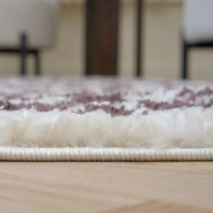 Moodi Shaggy Purple Mosscheck Rug