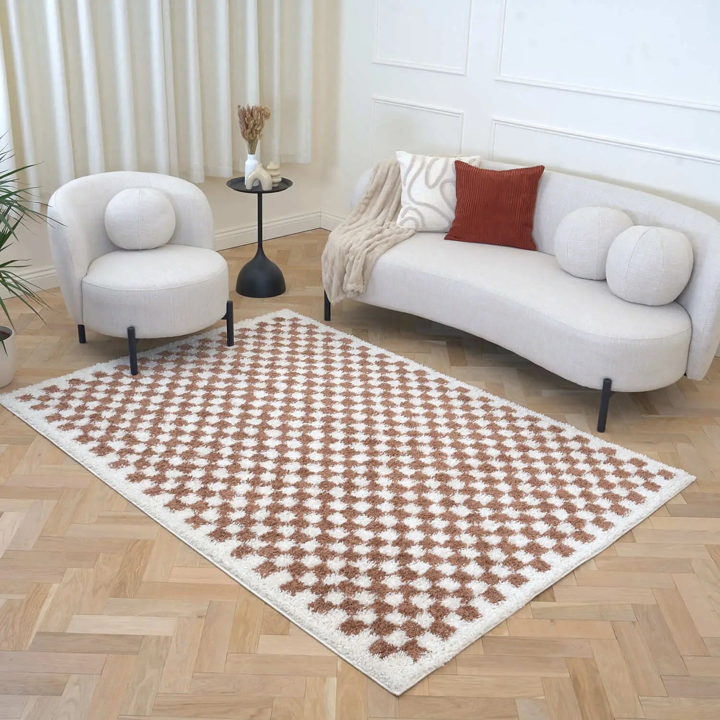 Moodi Shaggy Terra Pixelate Rug