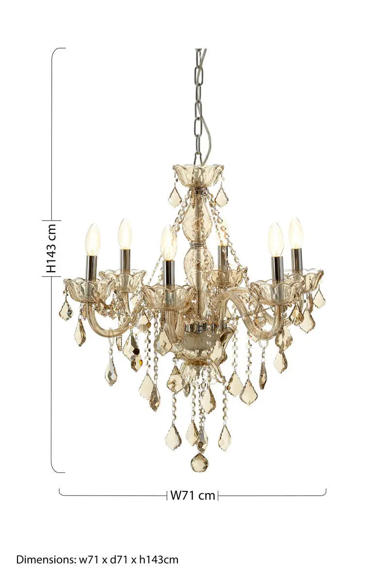 Morano 8 Bulb Champagne Glass Chandelier