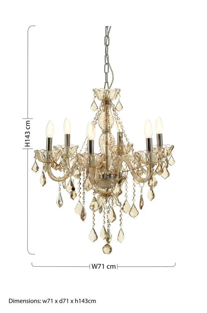 Morano 8 Bulb Champagne Glass Chandelier