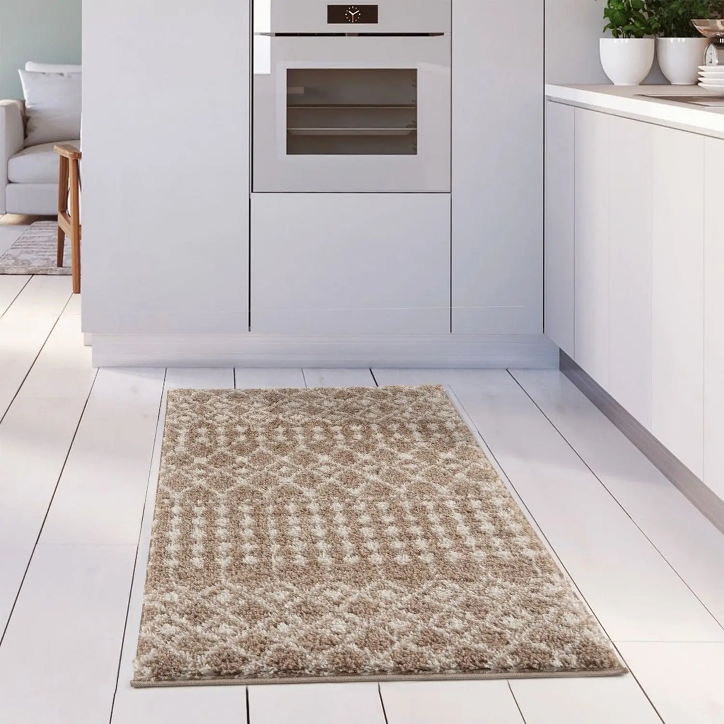 Moroccan Beige Shaggy Rug | 1020