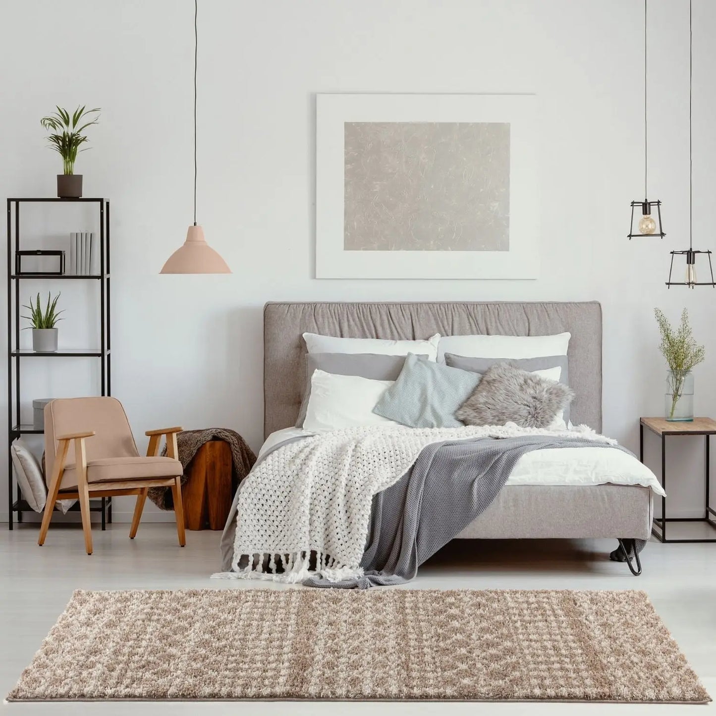 Moroccan Beige Shaggy Rug | 1020