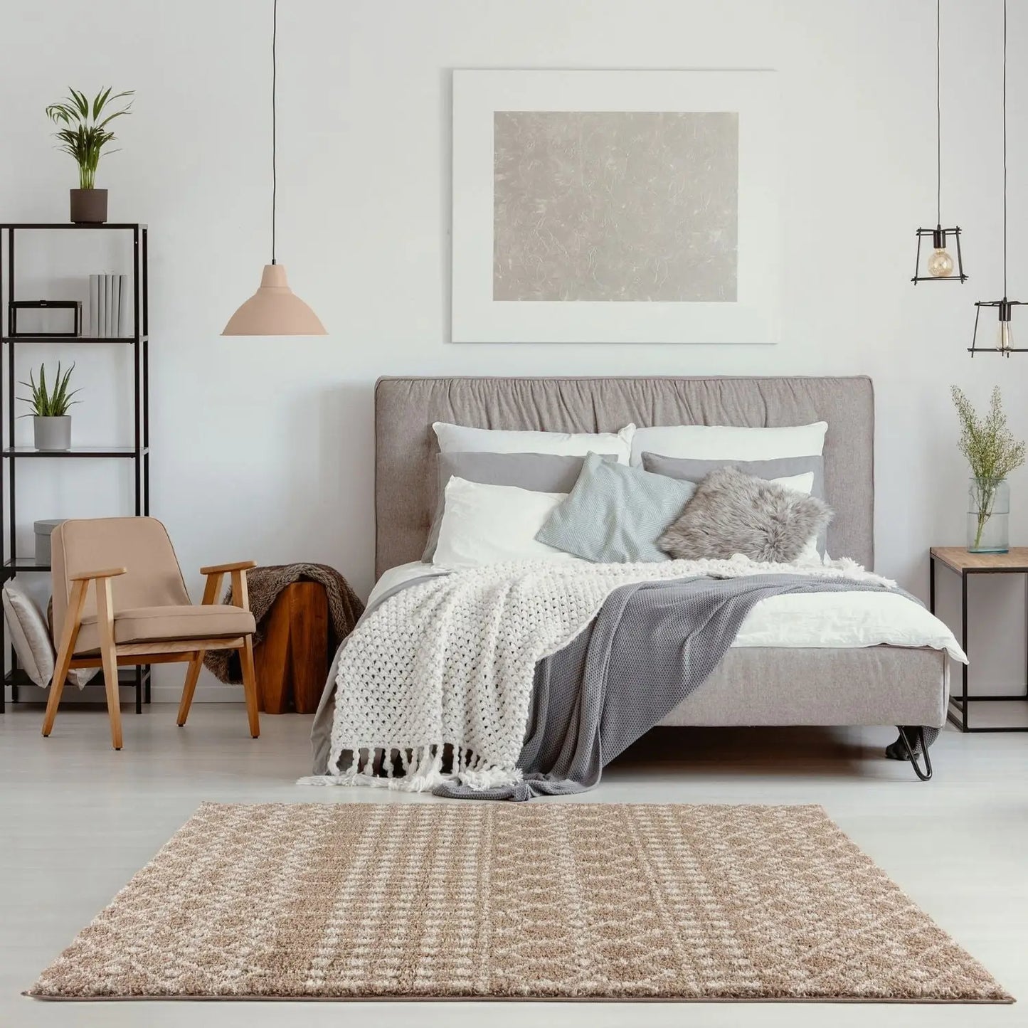 Moroccan Beige Shaggy Rug | 1020