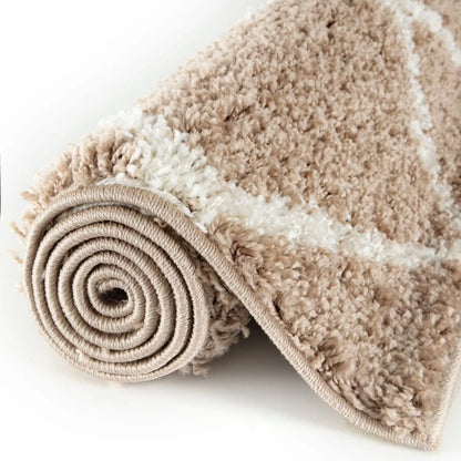 Moroccan Beige Shaggy Rug | 520