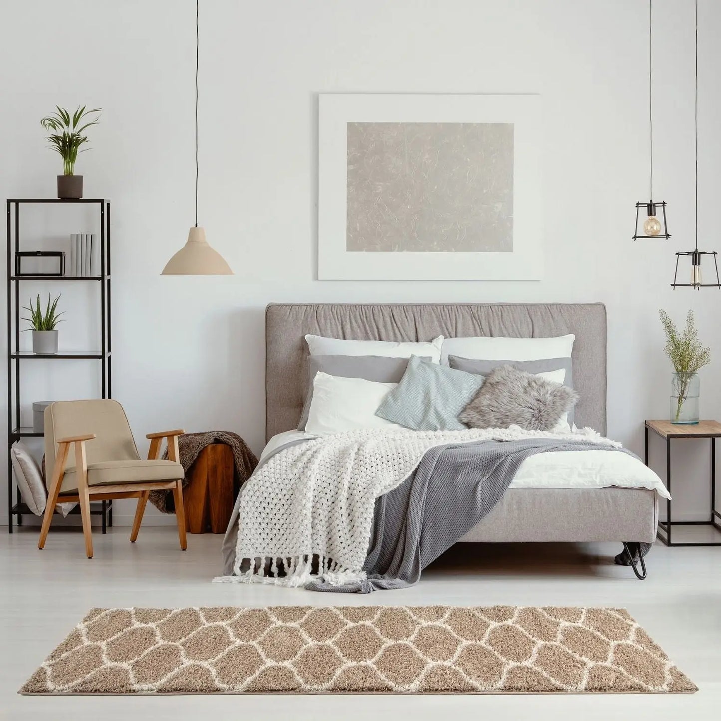 Moroccan Beige Shaggy Rug | 620
