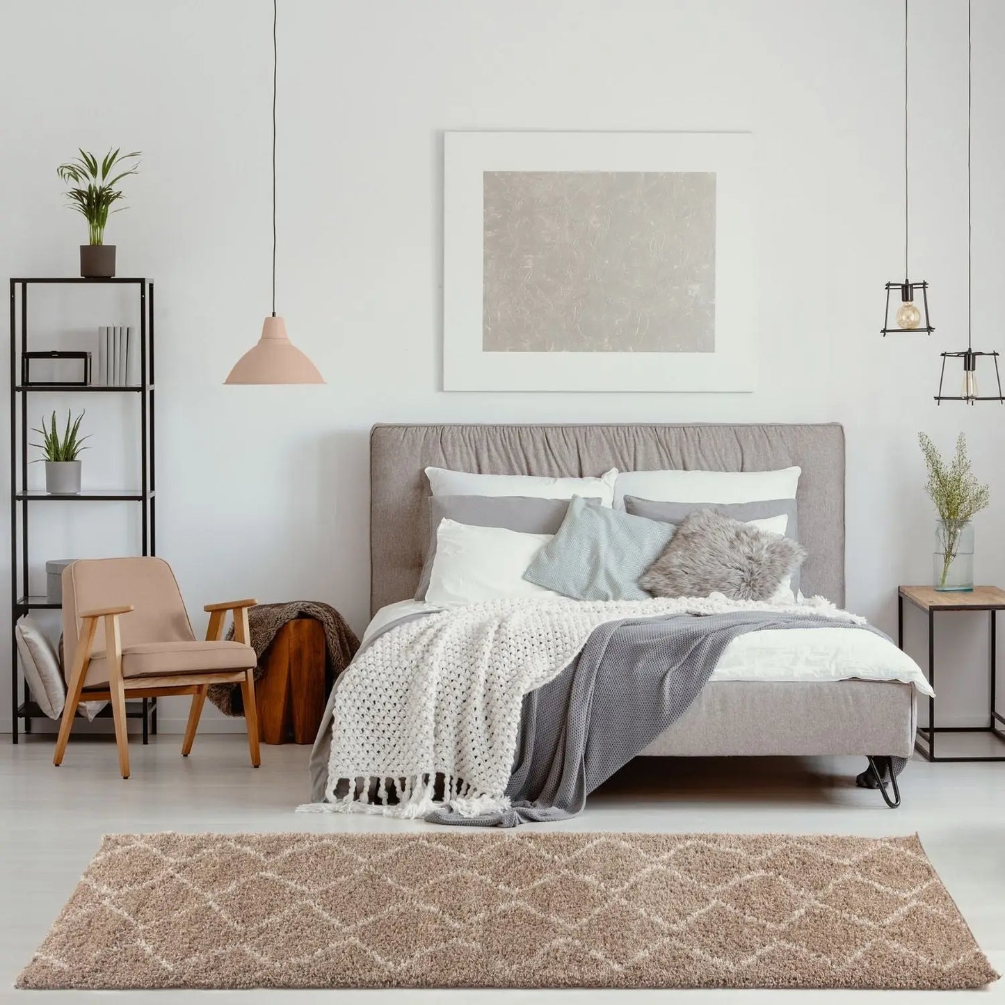 Moroccan Beige Shaggy Rug | 820