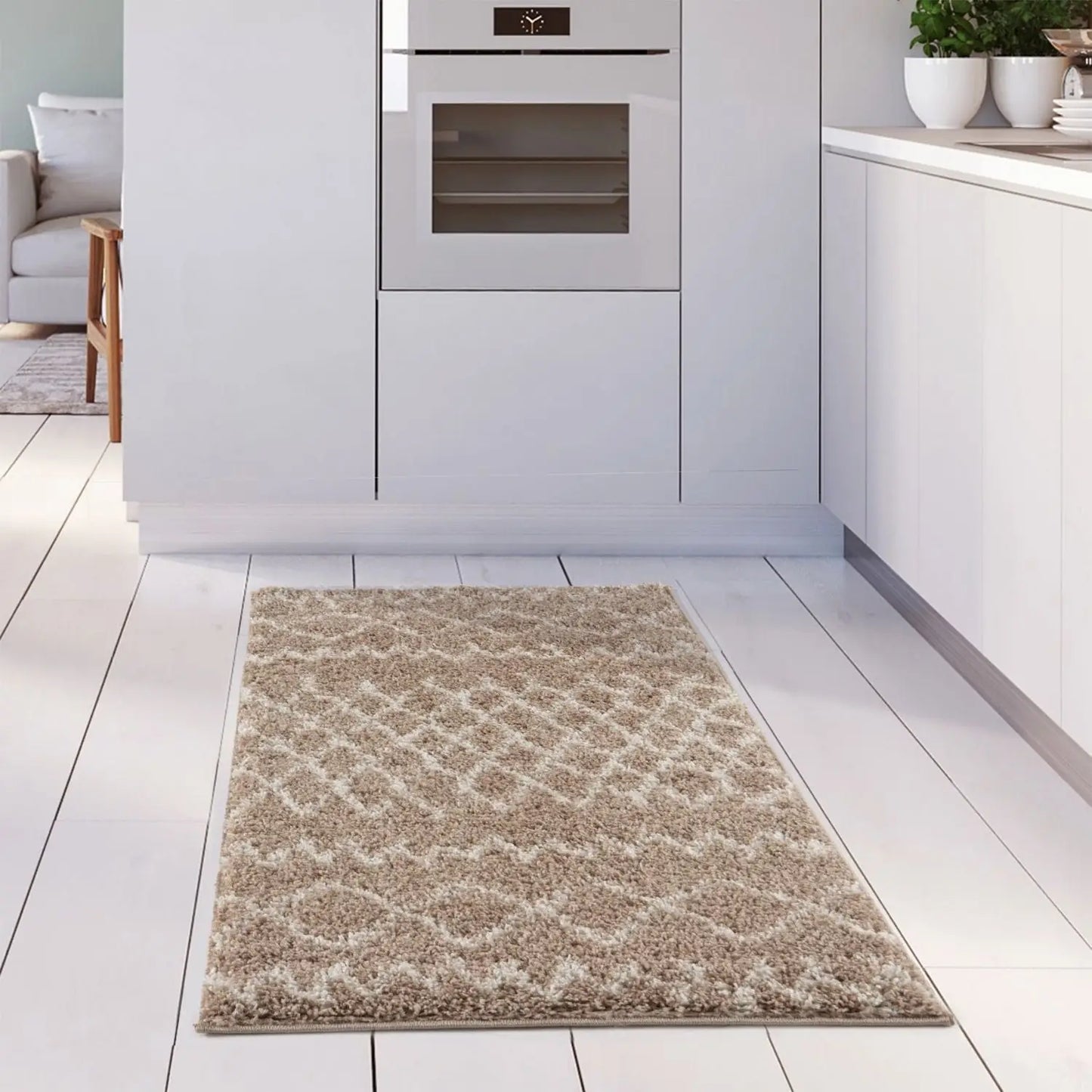 Moroccan Beige Shaggy Rug | 920
