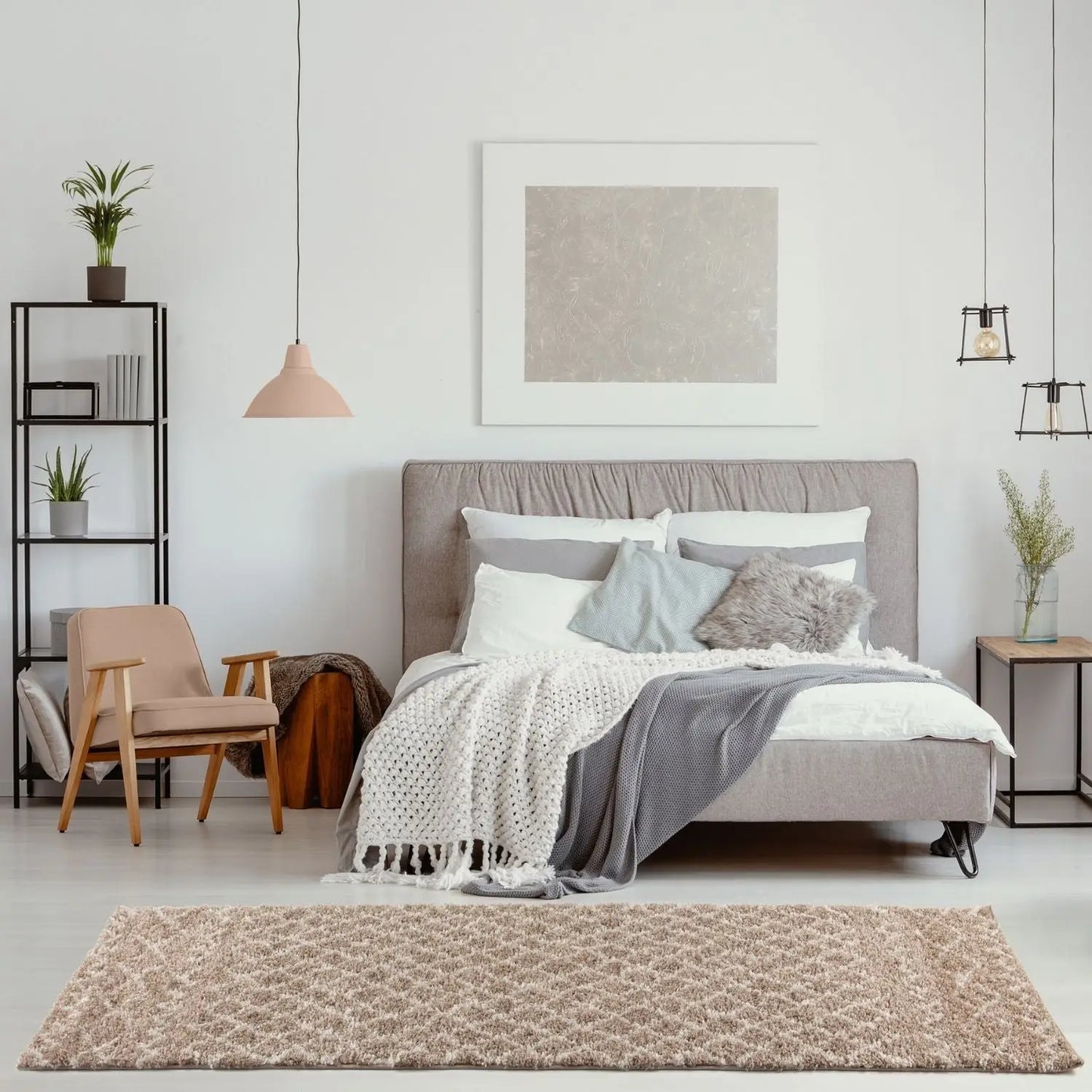Moroccan Beige Shaggy Rug | 920