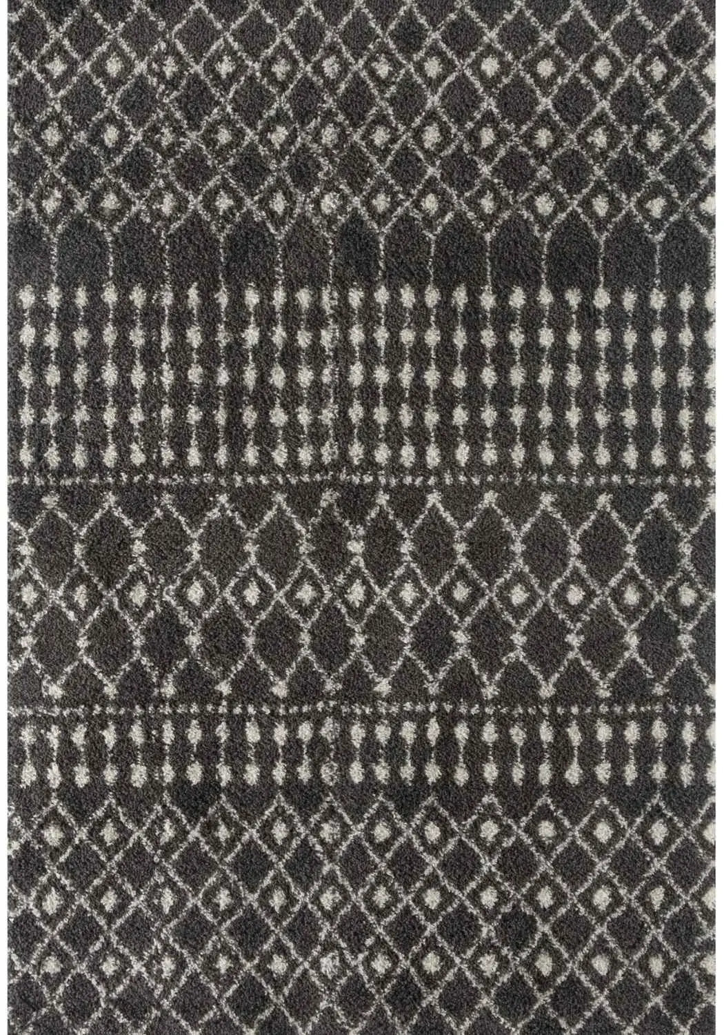 Moroccan Dark Grey Shaggy Rug | 1040