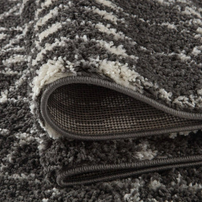 Moroccan Dark Grey Shaggy Rug | 1040