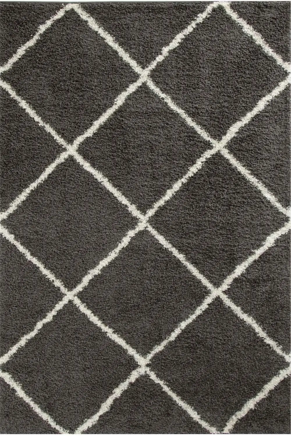 Moroccan Dark Grey Shaggy Rug | 540