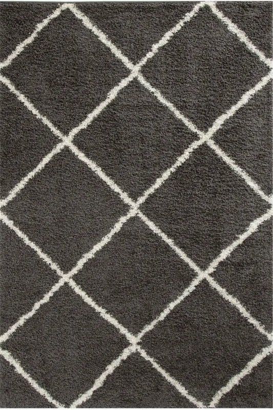 Moroccan Dark Grey Shaggy Rug | 540