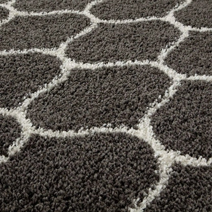 Moroccan Dark Grey Shaggy Rug | 640
