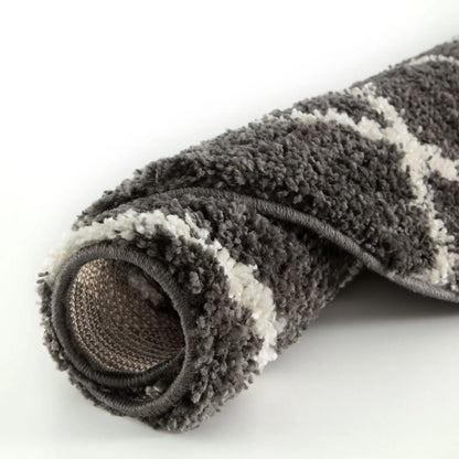 Moroccan Dark Grey Shaggy Rug | 740