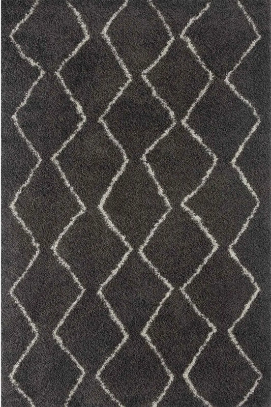 Moroccan Dark Grey Shaggy Rug | 840