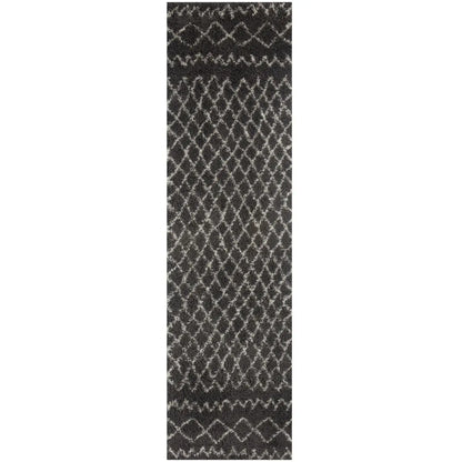 Moroccan Dark Grey Shaggy Rug | 940