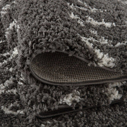 Moroccan Dark Grey Shaggy Rug | 940