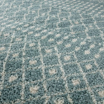 Moroccan Duck Egg Blue Shaggy Rug | 1050