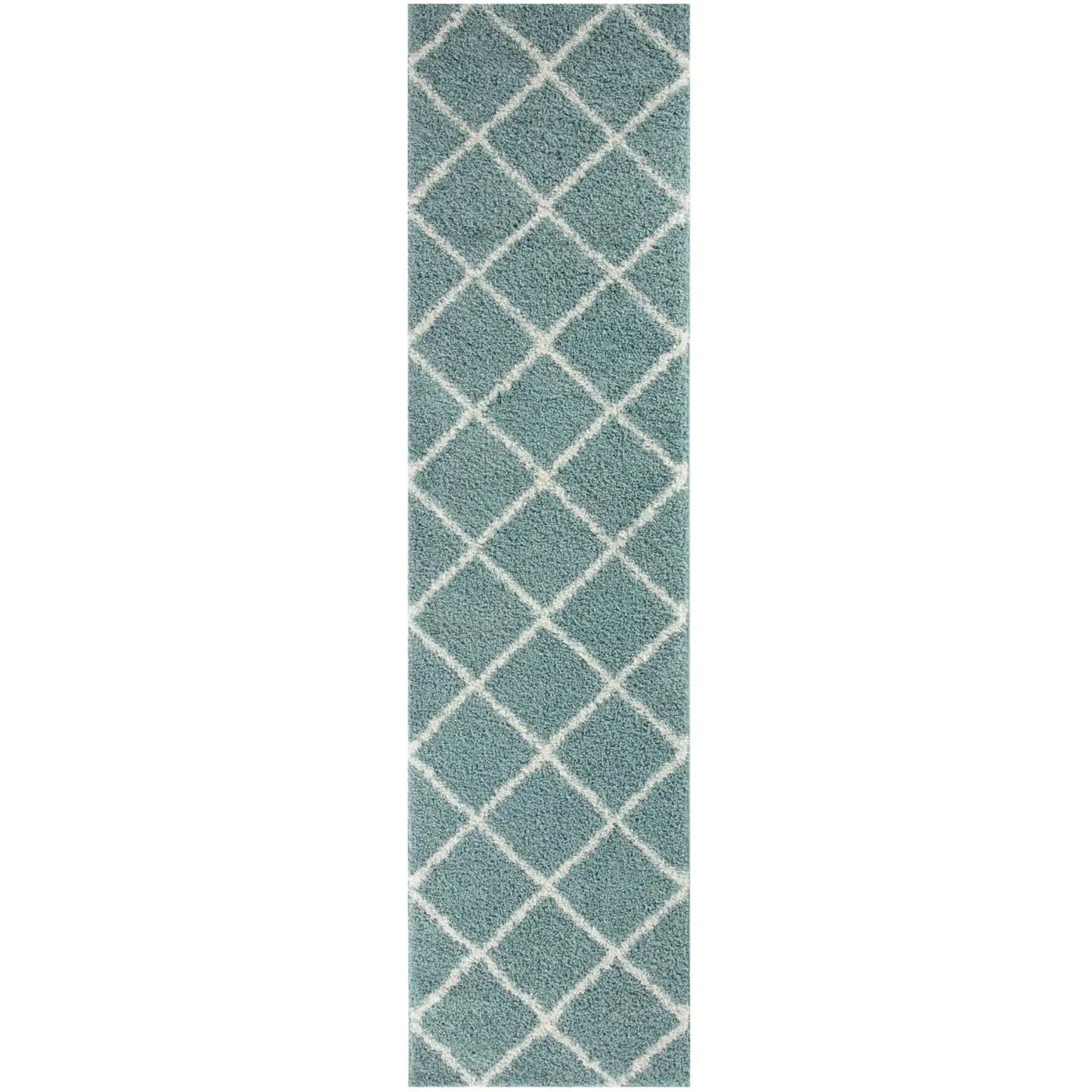 Moroccan Duck Egg Blue Shaggy Rug | 550