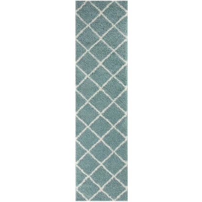 Moroccan Duck Egg Blue Shaggy Rug | 550